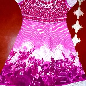 A White and Purple Mix Anarkali/Kurti.