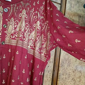 Maroon Kurta with golden design