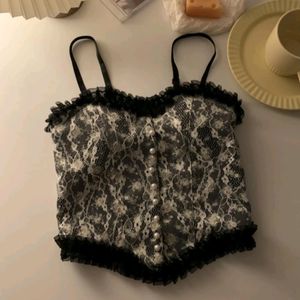 Cottagecore Lace Bustier Top