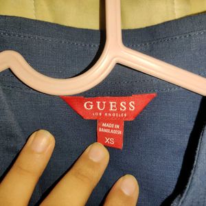 Navy Blue Guess Button Up