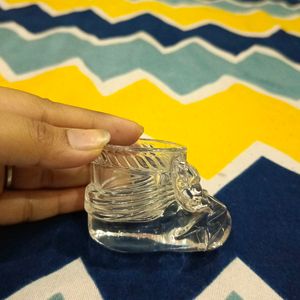 Glass Shoe For Candle Showpiece