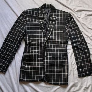 Black And White Checked Suit For Boys