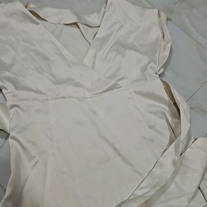 Silk White Party Wear Top