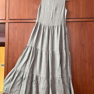 Grey Full Length Ethnic Dress