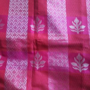 Pink and Greay Tussar Silk