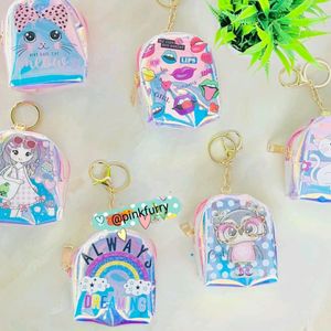 Holographic Coin Pouch Keychain