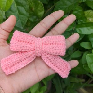 Crochet Bow Hairclip🎀🩷