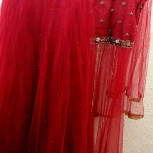 Red Net Fancy Lehnga Choli