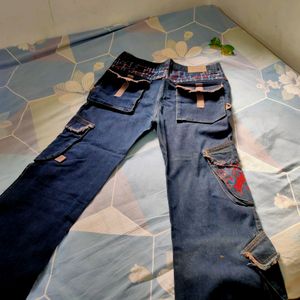 Cargo Denim High Waist Jeans