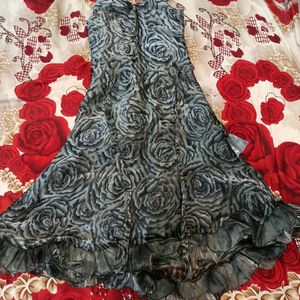 Grey party wear gown for 4/6yo girls