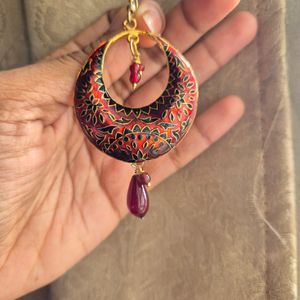 Maroon Ethnic Earrings