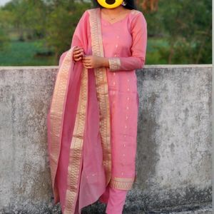 Organza Kurta Pants And Dupatta