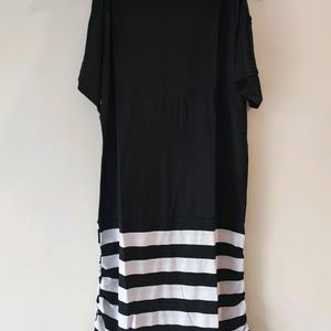 Black N White Long Dress Size L-XL