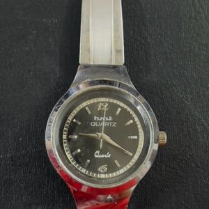 Silver Hmt Watch For Women With Silve Steel Strap