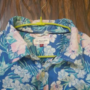 Blue Floral Cotton Shirt Perfect For Summers