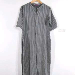 Grey And Black Striped Kurta (Women's)