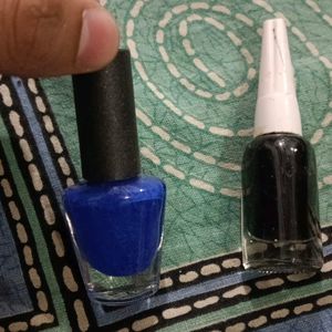 3 Nail Paint Black Red Blue