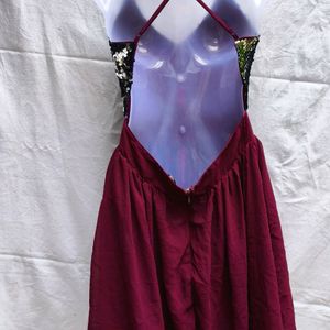 15T. BURGUNDY SEXY BACKLESS FROCK