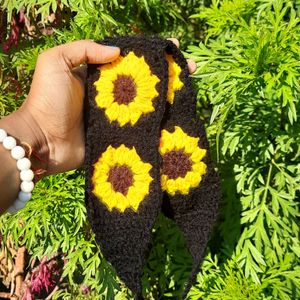 Crochet Sunflower Hair Band 💫