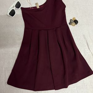 Dark Maroon Western Dress For Kids