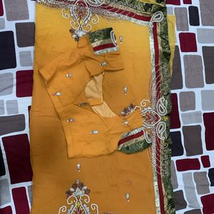 Mustard Partywear Saree