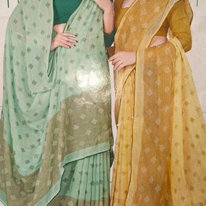 Exclusive Fancy Saree With Blouse Peas