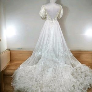 Vintage Ruffled Wedding Dress