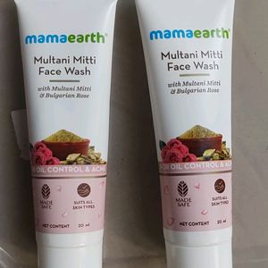 Pack Of 2 Mamaearth Multani Mitti Mini Facewash