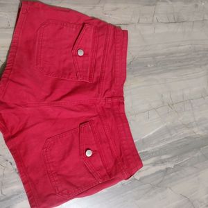 Red Women Shorts