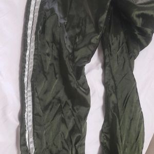 Satin Bottle Green Jogger