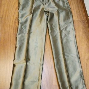 Shiny Trousers In Goldenish Beige