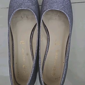 Silver Ballerina Heel Shoes