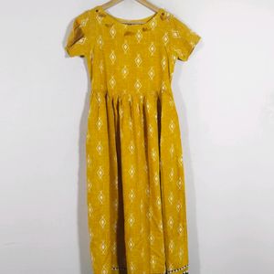 Gold With Print Kurta (Women's)