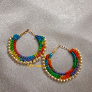 Rainbow Pearl Chrochet Earring