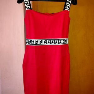 Red Sleeveless Aline Dress