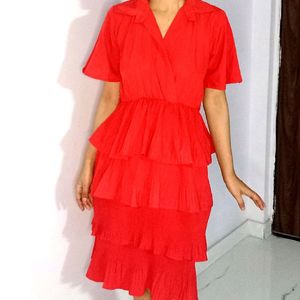 Doll Like Beautiful Bright Red Tier Dress