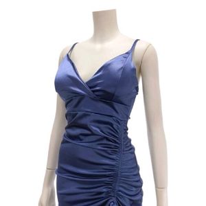 Navy Blue Bodycon Dress (Glossy Finish)