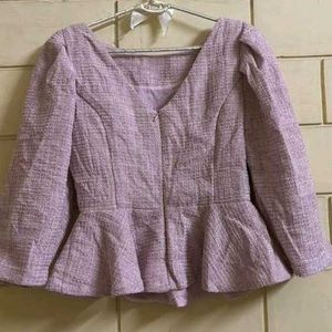 Korean Tweed Peplum Top