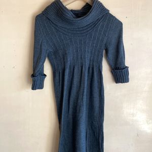 Boat Neck Woollen Dress Perfect For Winter