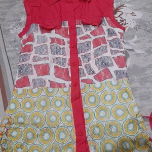 A Line Pink Yellow Top