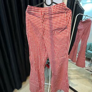 Gingham Bootcut Pants🤍