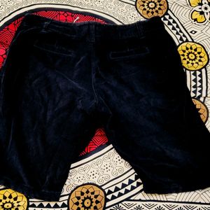 Black Velvet/Corduroy Type Shorts