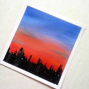 Painting Sunset City Night Look