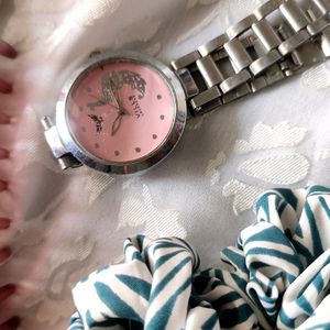 Vills Laurens Watch With Peacock Design Nude Pink