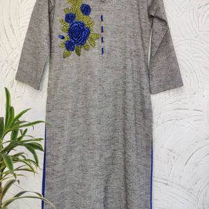 Khadi Look Embroidered Kurta