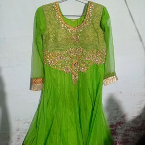 Green Stylish Party Wear Frock