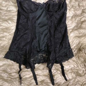 Black Strapless Garter Corset