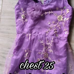 Purple 💜 Frock With Bow