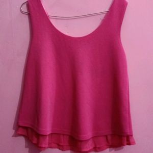 Pink Top With Neck Design