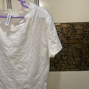 h&m white fitted tshirt